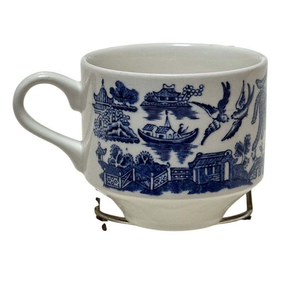 Churchill Blue Willow coffee cup, made in England